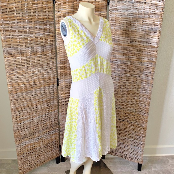 Anthropologie Leifnotes Southern Exposure Yellow Eyelet Dress Size 6 - Picture 3 of 10